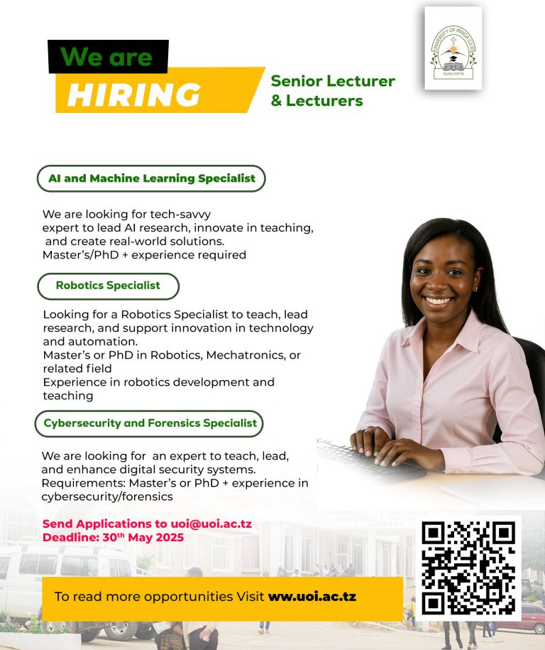 Read more about the article WE ARE HIRING EXPERTS IN AI AND MACHINE LEARNING, ROBOTICS SPECIALIST & CYBERSECURITY AND FORENSICS AND FORENSICS